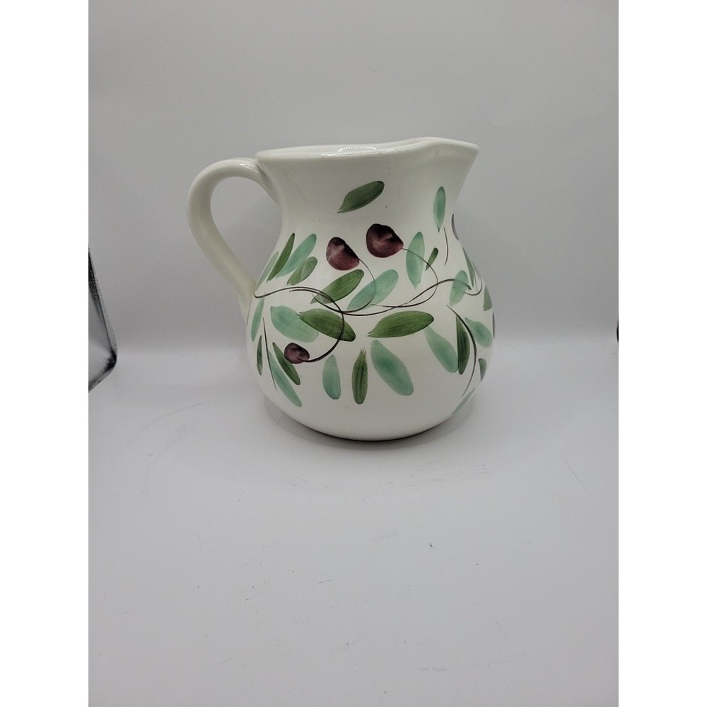 Vintage Large Hand Painted In Italy For Peir 1‎ Pitcher 8"